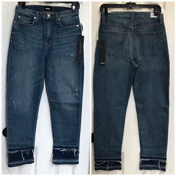 HUDSON - NWT L Sz 28 - Zoeey Straight-Leg Double Step Cropped Jean -Social Grace - Picture 2 of 16